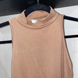 Tan Mockneck Bodysuit